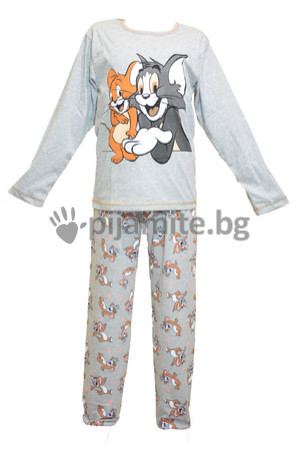 Юношески пижами Пижами дълъг ръкав Изчерпан!!!Детска пижама сито дълъг ръкав Tom and Jerry (4-12г.)
